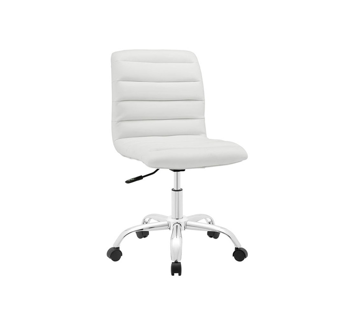 Ripple Armless Mid Back Office Chair In White
